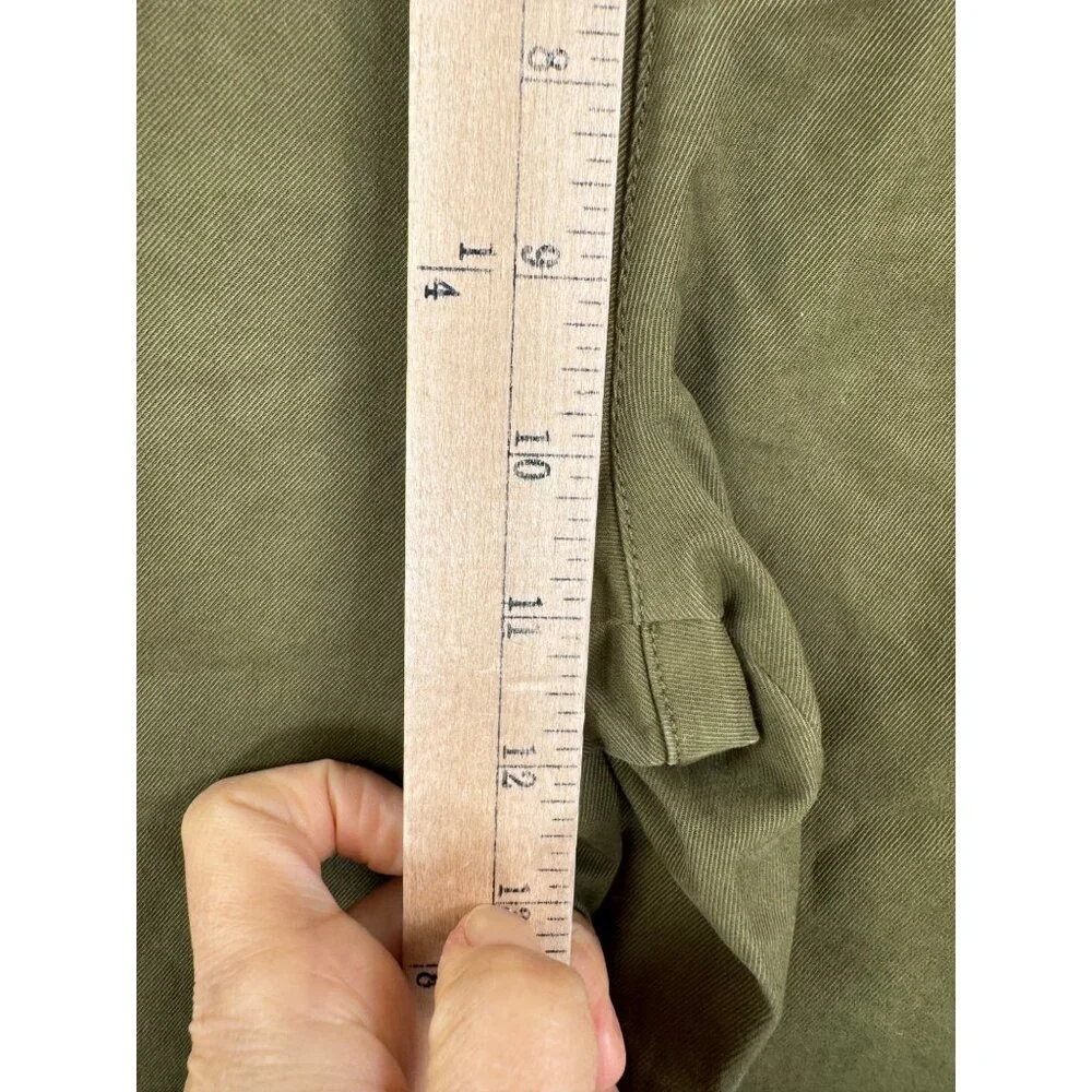 Alex Mill High waist Pleated Chino Pants Olive preppy 90s sz 2 - Picture 6 of 10